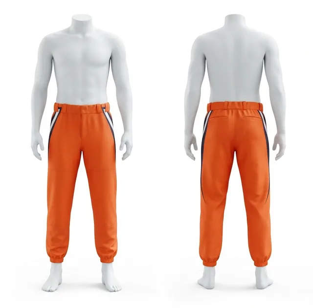 Orange, Black & White Baseball Pants, reference view