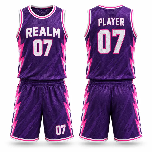 Purple, Pink & White Basketball Jersey