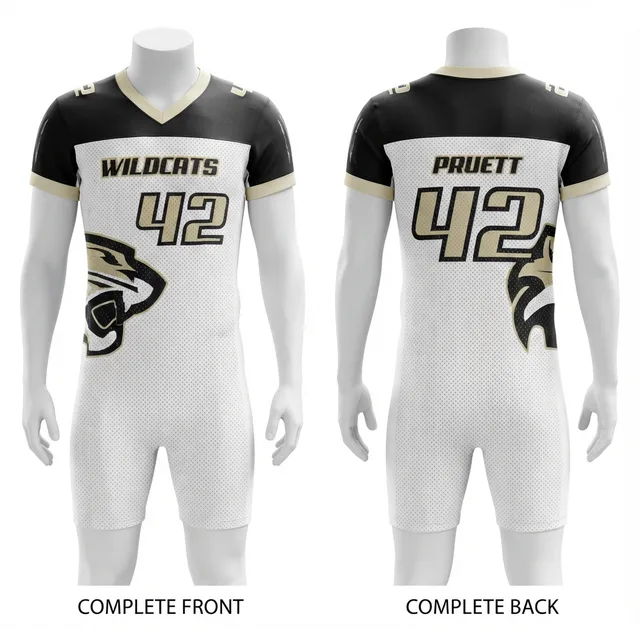 White, Black & Gold American Football Jersey