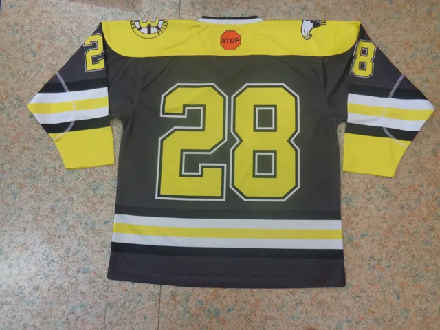 Black, Yellow & White Ice Hockey Jersey, view 3