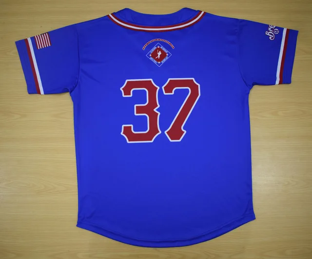 Blue, Red & White Baseball & Softball Jersey, view 3