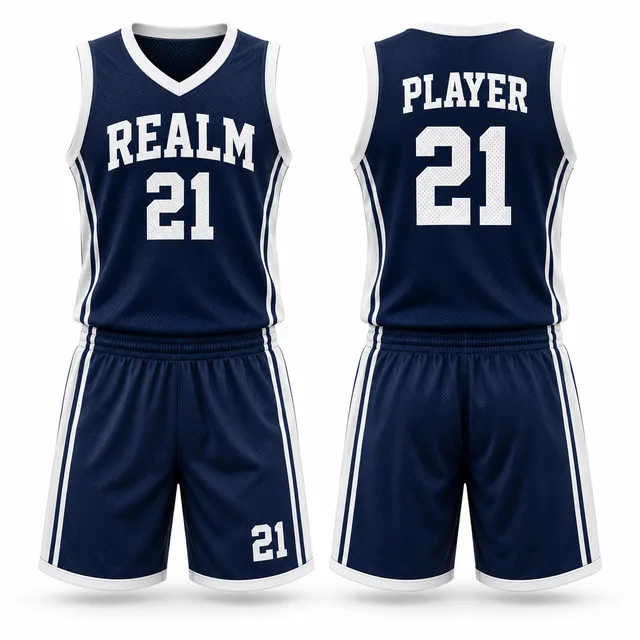 Navy & White Basketball Jersey, reference view