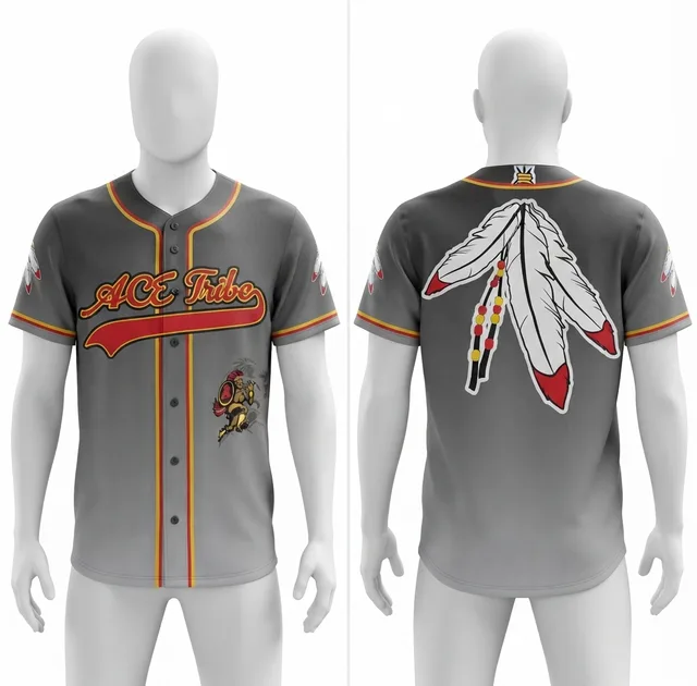 Grey & Orange Baseball & Softball Jersey, reference view