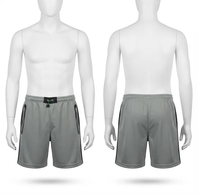Grey & Black Casual Shorts