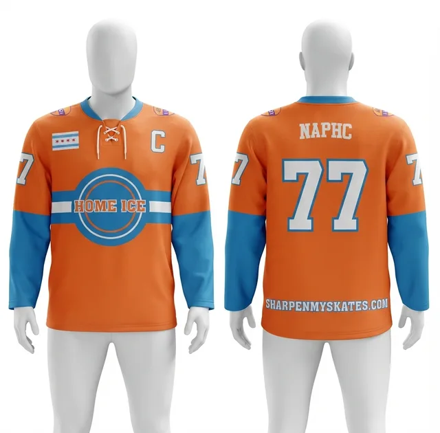 Orange & Blue Ice Hockey Jersey