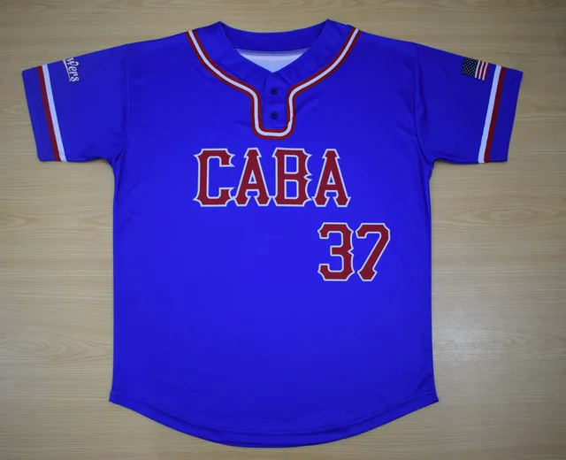 Blue, Red & White Baseball & Softball Jersey, view 2
