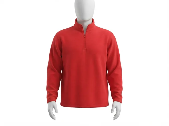Red Quarter-Zip Casual Top, reference view