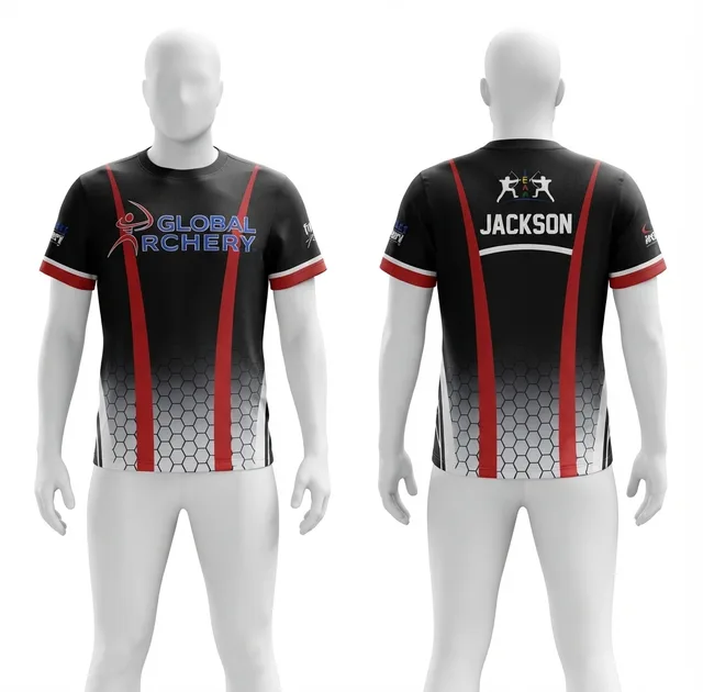 Black, Red & Grey Custom T-Shirt, reference view