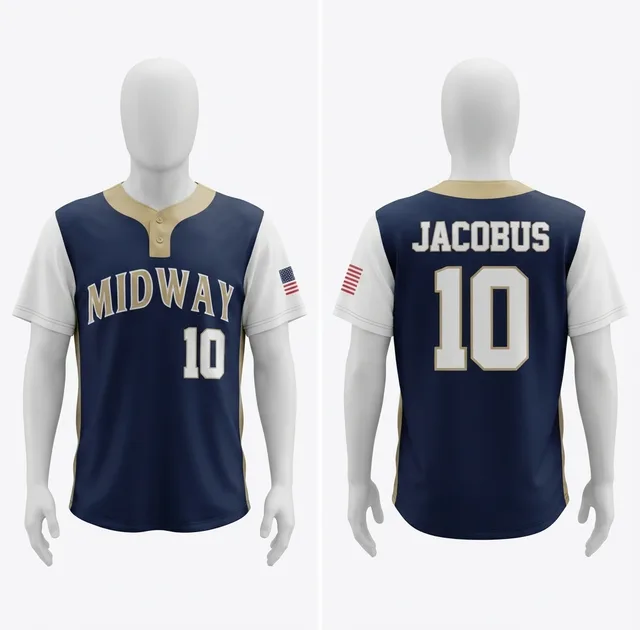 Navy, White & Gold Baseball & Softball Jersey