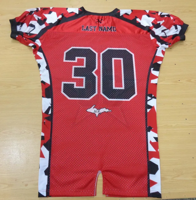 Red Camo American Football Jersey, view 3