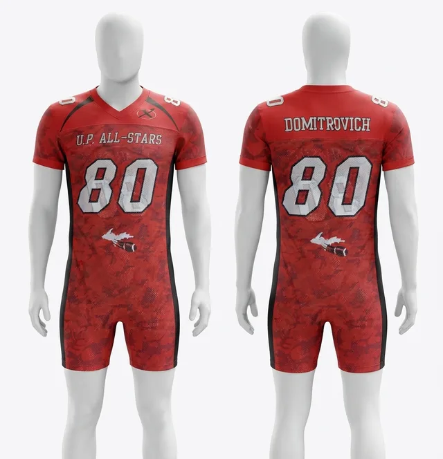 Red & Black American Football Jersey, reference view