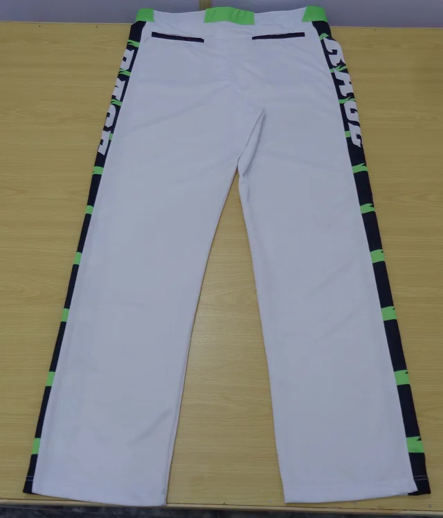 White, Green & Black Baseball Pants, view 3