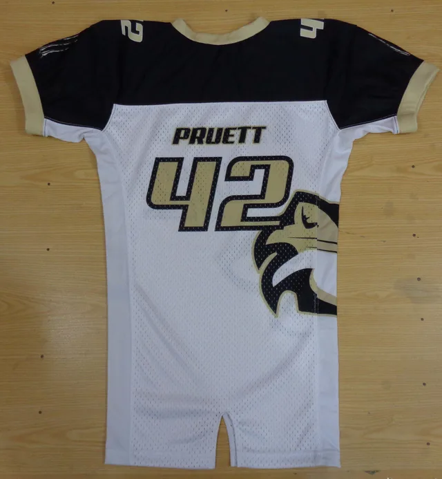 White, Black & Gold American Football Jersey, view 3