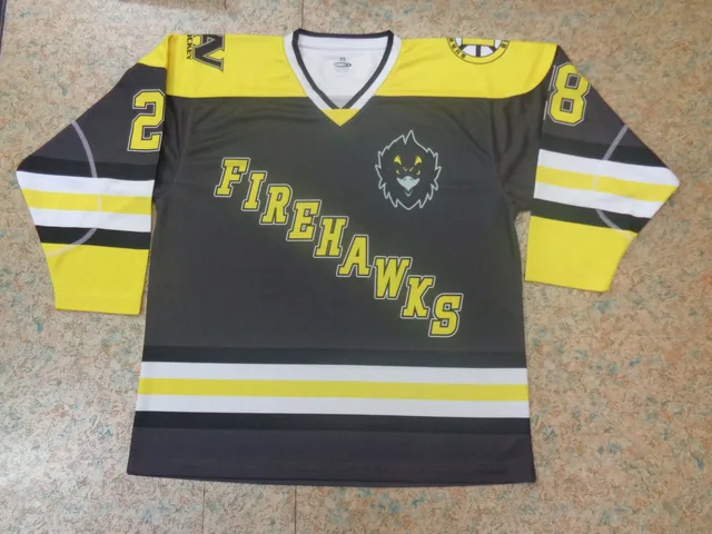 Black, Yellow & White Ice Hockey Jersey, view 2