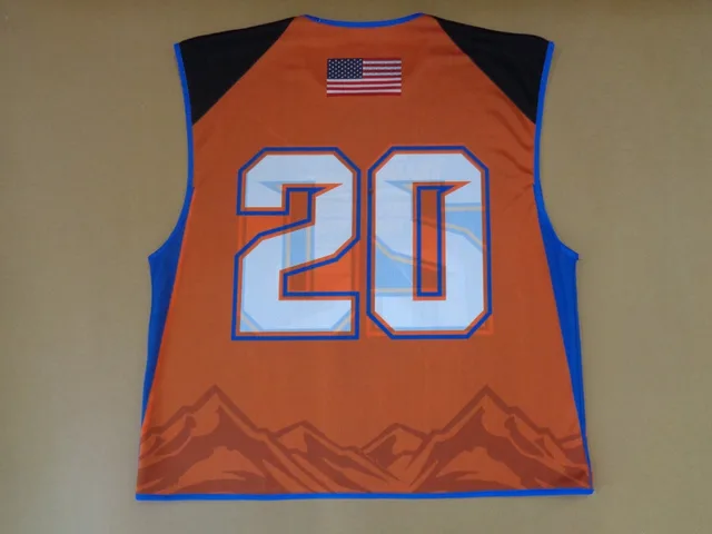 Blue, Orange & Black Lacrosse Jersey, view 6