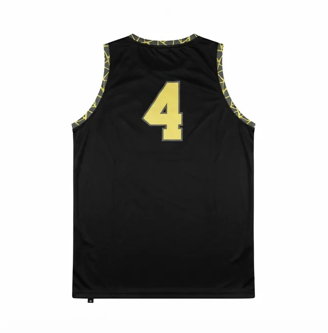 White, Black & Gold Basketball Jersey, view 5