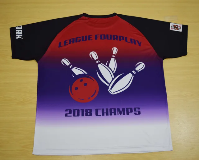 Red, Purple & White Custom T-Shirt, view 3