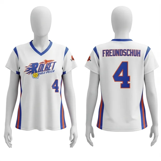 White, Blue & Orange Custom T-Shirt, reference view