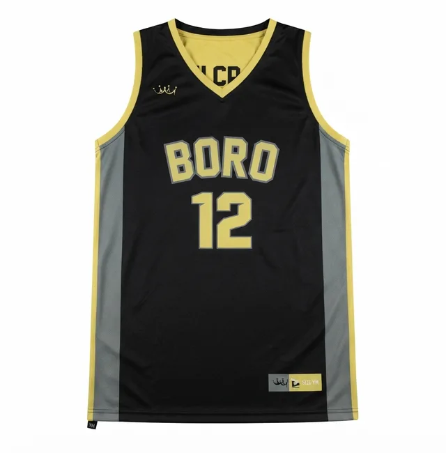 Gold & Black Basketball Jersey, view 4