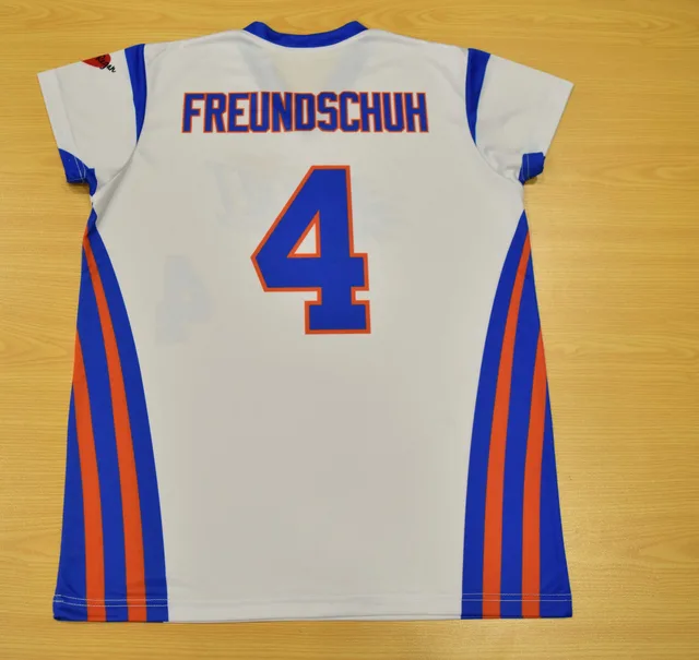 White, Blue & Orange Custom T-Shirt, view 3