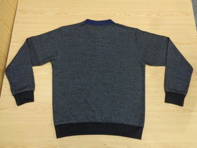 Charcoal & Navy Long-Sleeve Polo Shirt, view 3