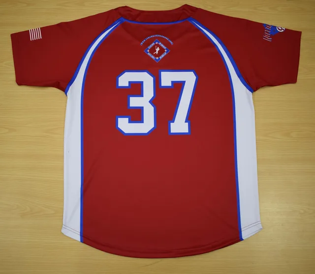 Red, White & Blue Baseball & Softball Jersey, view 3