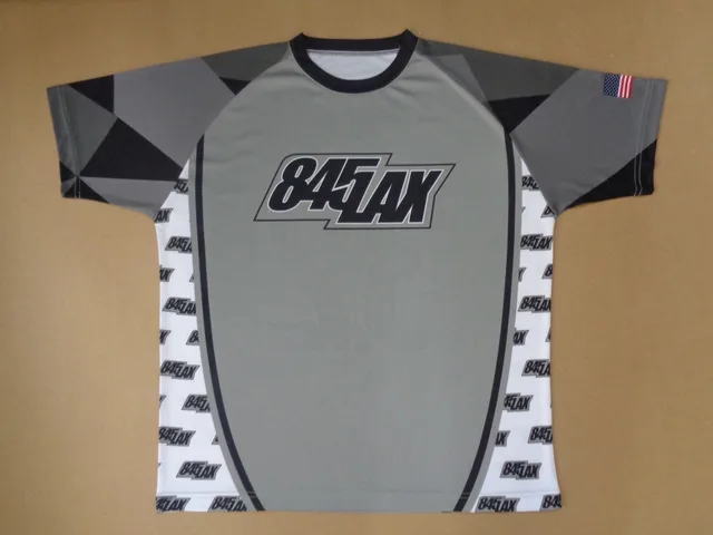 Grey & Black Short-Sleeve Lacrosse Jersey, view 2