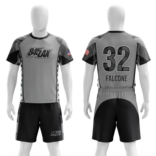 Grey & Black Short-Sleeve Lacrosse Jersey