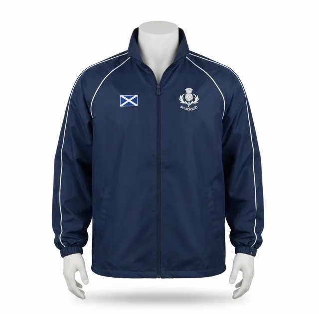 Navy Contrast-Piping Zip Jacket, reference view
