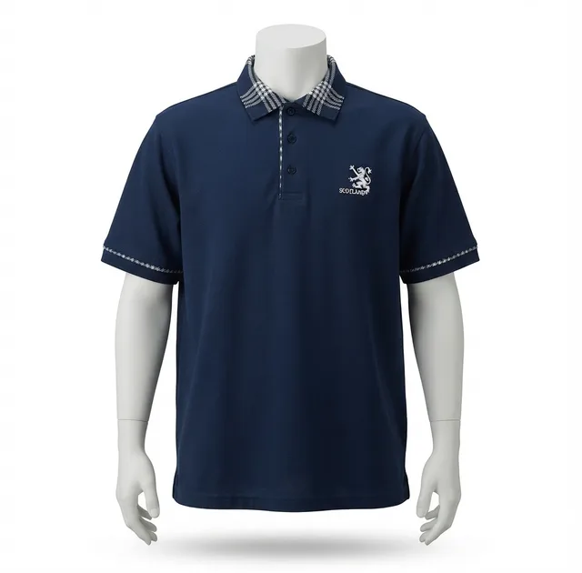 Navy & Pale Grey Casual Polo Shirt