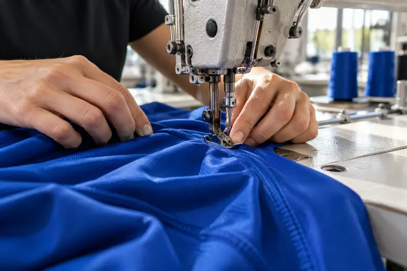 Precision stitching of performance fabric
